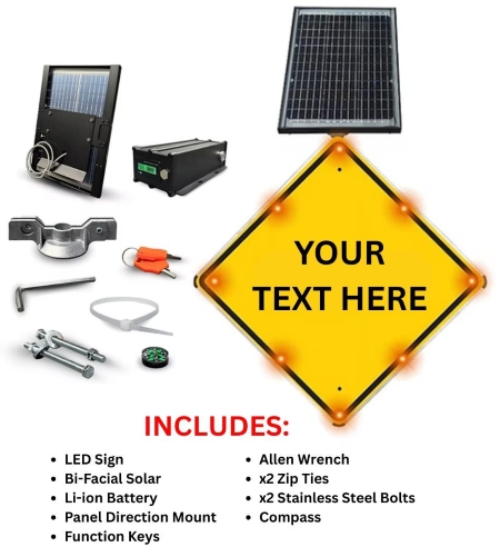 CUSTOM Solar Powered LED Sign